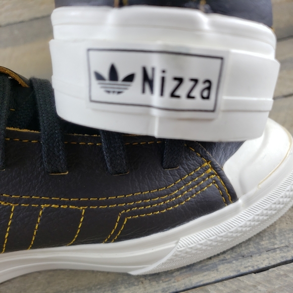 adidas Originals NIZZA HI RF Men's Brown Leather Sneakers Shoes - Picture 8 of 12